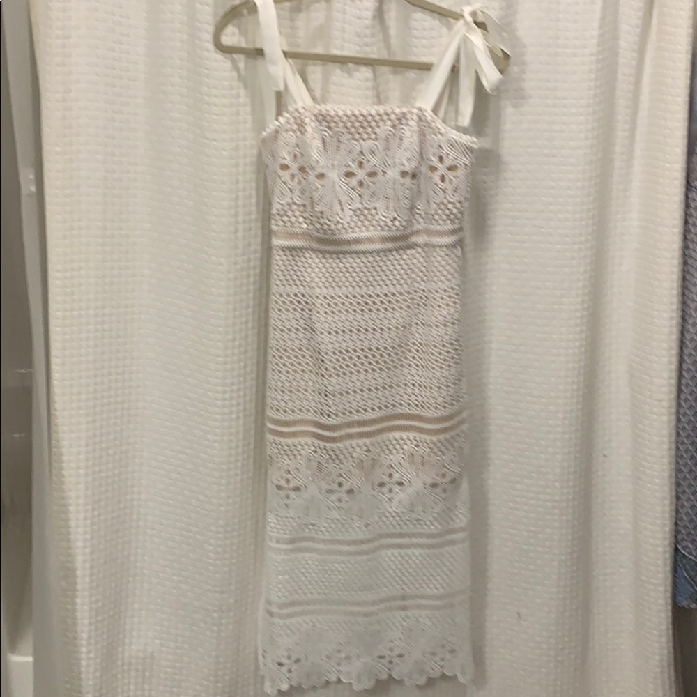Dark pink brand eyelet dress